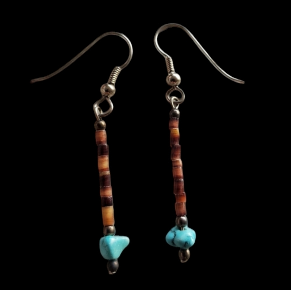 Beaded Dangle Earrings Turquoise